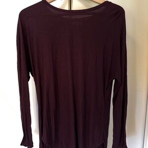 Aritzia Wilfred burgundy open back long sleeve top